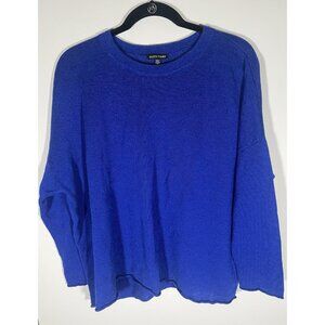 Eileen Fisher purple linen cotton relaxed open knit sweater 1X minimalist casual